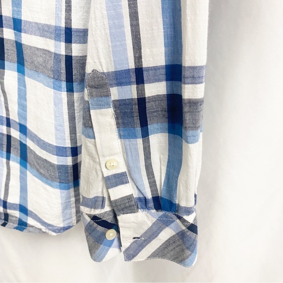 Style & Co. White & Blue Plaid Button Down Shirt - Picture 7 of 10